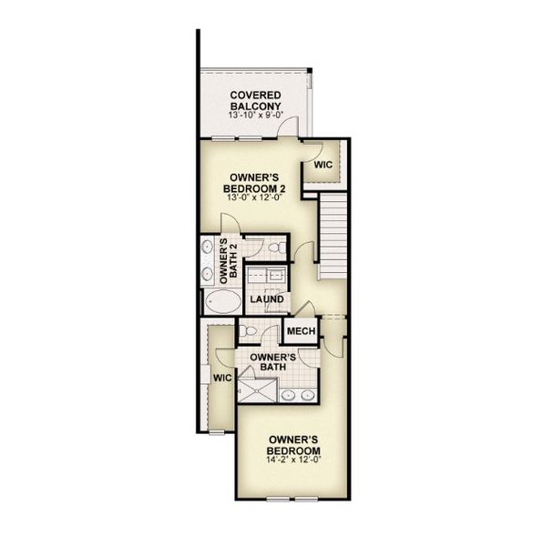 2D floor plan layout for the Newton by Rockwell Homes in Harvest at Ovation - Townhomes, Winter Garden, FL (Image 7).