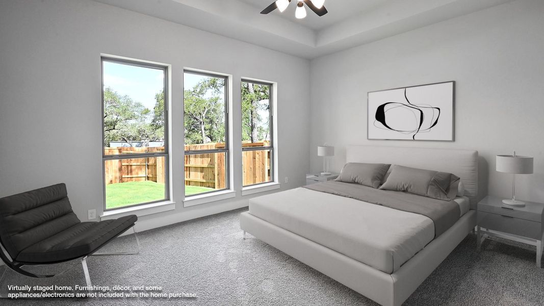 Furnished interior view inside a new home in 6 Creeks 50', Kyle (Image 6).