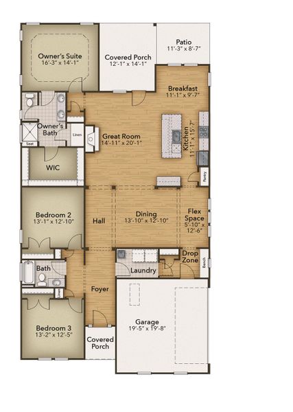 2D floor plan layout of this home in Belmont at Albemarle, Hertford, NC (Image 5). 2D floor plan layout of this home in Belmont at Albemarle, Hertford, NC (Image 5).
