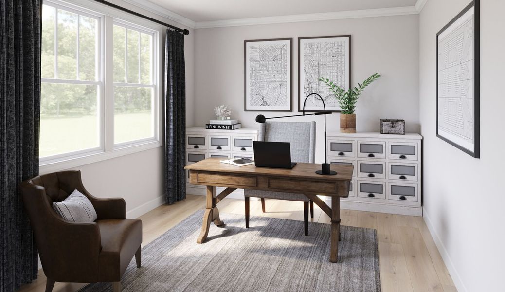 Photo representation of the Henderson plan. Colors, finishes and options will vary.