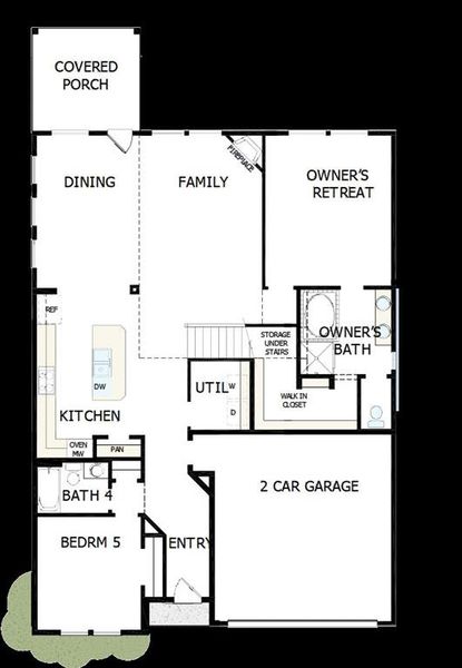 2D floor plan layout of this home in Mantua Point Classics, Van Alstyne, TX (Image 4).
