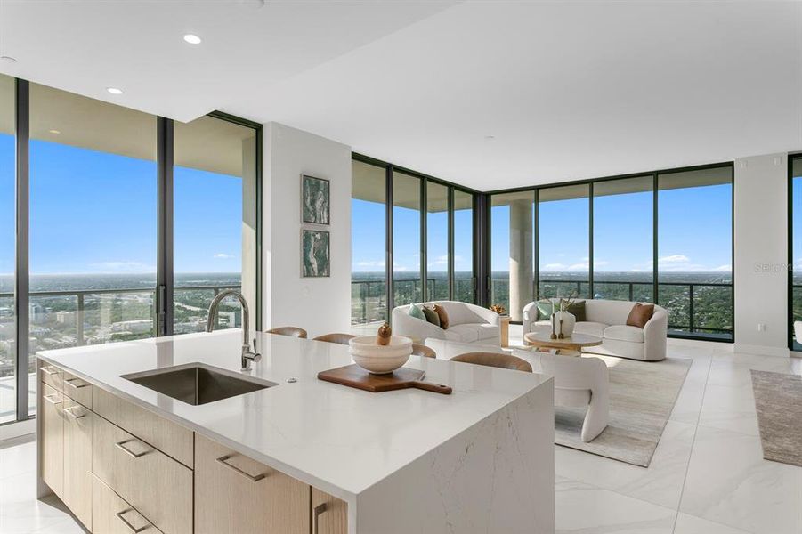 Furnished interior view inside a new home in , St. Petersburg (Image 9).