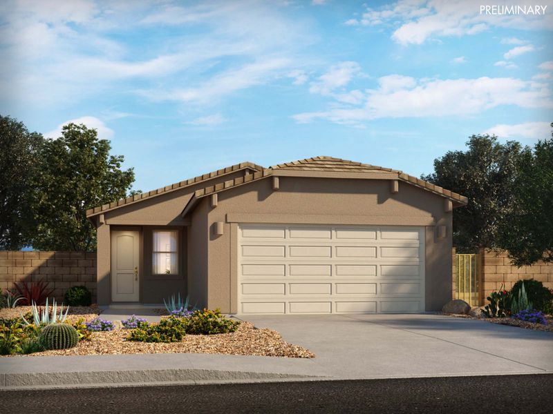 Representative exterior photo of a completed home built from the Carnival by Meritage Homes in Valencia Crossing, Tucson, AZ (Image 14).