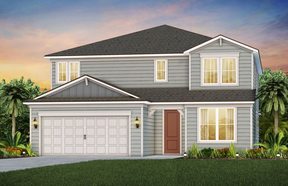 Representative exterior photo of a completed home built from the Yorkshire by Pulte Homes in Seminole Palms, Palm Coast, FL (Image 22).