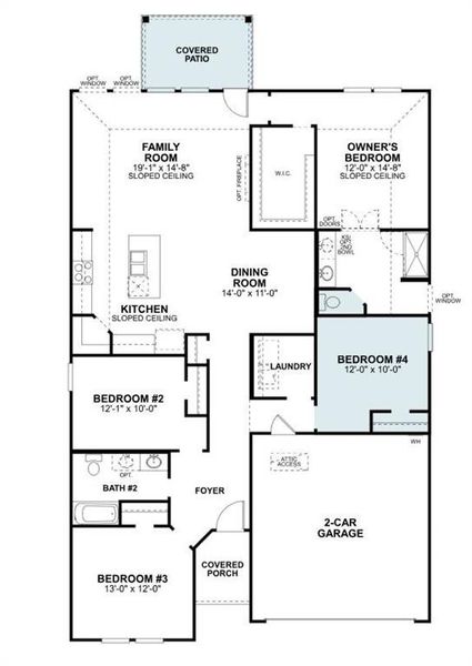 2D floor plan layout of this home in Meadow Park, Ponder, TX (Image 6). 2D floor plan layout of this home in Meadow Park, Ponder, TX (Image 6).