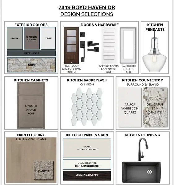 Sample of building materials used in homes in Easton Park, Austin (Image 30).