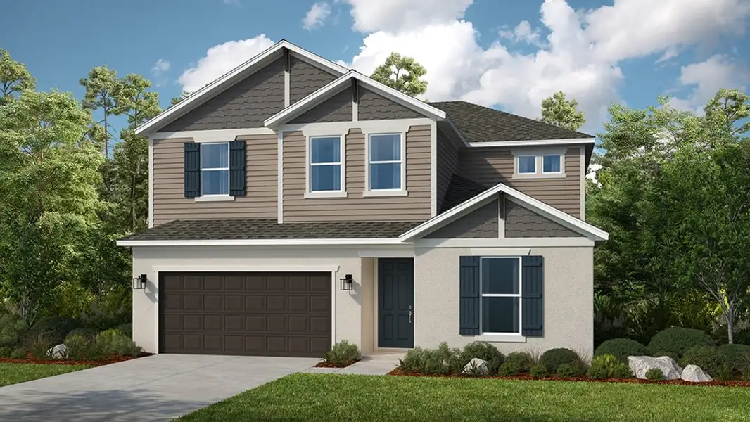 Representative exterior photo of a completed home built from the Monterey by Taylor Morrison in Windward Preserve, Cocoa, FL (Image 1).