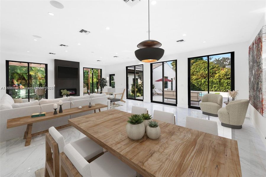 Furnished interior view inside a new home in , Coral Gables (Image 16). Furnished interior view inside a new home in , Coral Gables (Image 16).