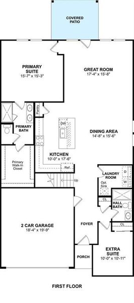 The Zambezi II floor plan by K. Hovnanian Homes. 1st Floor shown. *Prices, plans, dimensions, features, specifications, materials, and availability of homes or communities are subject to change without notice or obligation.