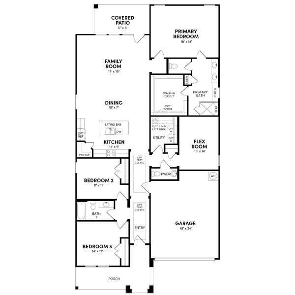 2D floor plan layout of this home in Traditional Homes at Easton Park, Austin, TX (Image 3).