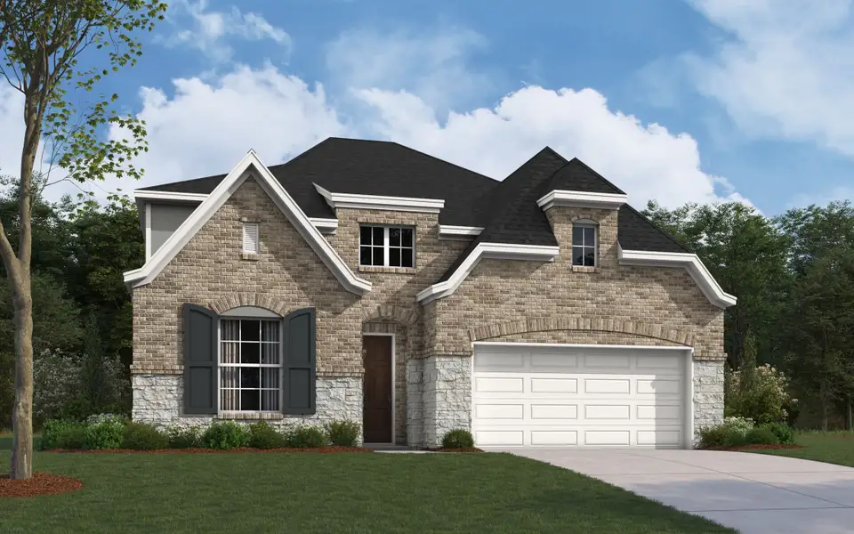 Representative exterior photo of a completed home built from the The Cypress II by William Ryan Homes in Aster Park, McKinney, TX (Image 2). Representative exterior photo of a completed home built from the The Cypress II by William Ryan Homes in Aster Park, McKinney, TX (Image 2).