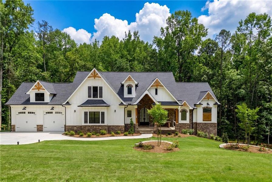 Front exterior of a new home in , Dawsonville, GA, highlighting curb appeal (Image 31).