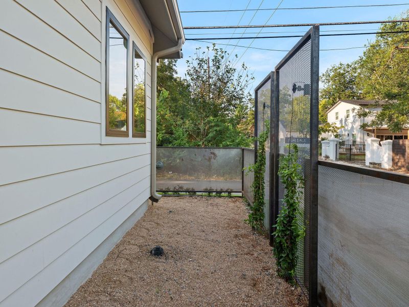 Exterior details and patio area of a home in , Austin (Image 4). Exterior details and patio area of a home in , Austin (Image 4).