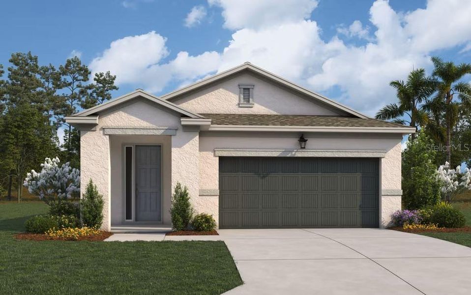 Front exterior of a new home in Seaire, Parrish, FL, highlighting curb appeal (Image 1). Front exterior of a new home in Seaire, Parrish, FL, highlighting curb appeal (Image 1).