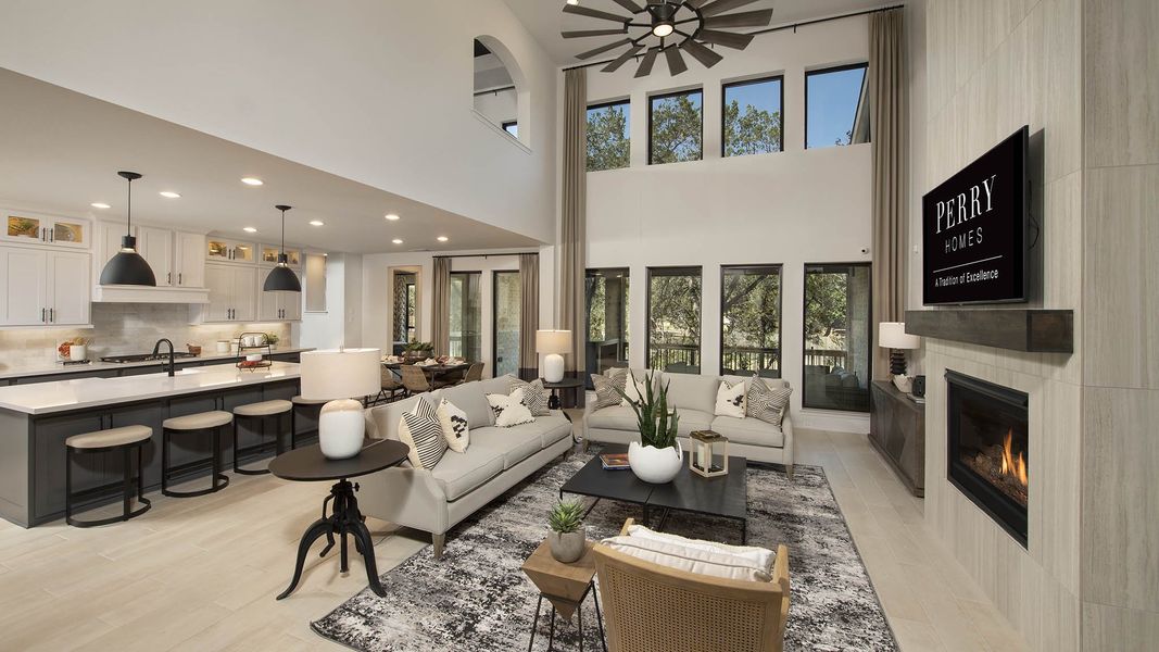 Representative furnished interior of a home built from the 4891W by Perry Homes in Santa Rita Ranch Tierra Rosa, Liberty Hill (Image 7).