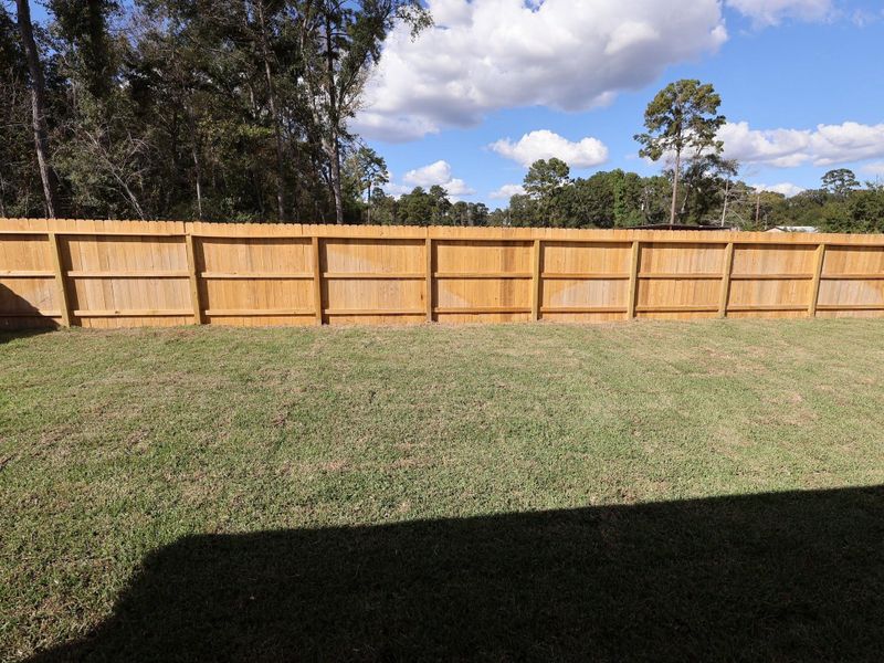 Exterior details and patio area of a home in Pinewood at Grand Texas, New Caney (Image 2).