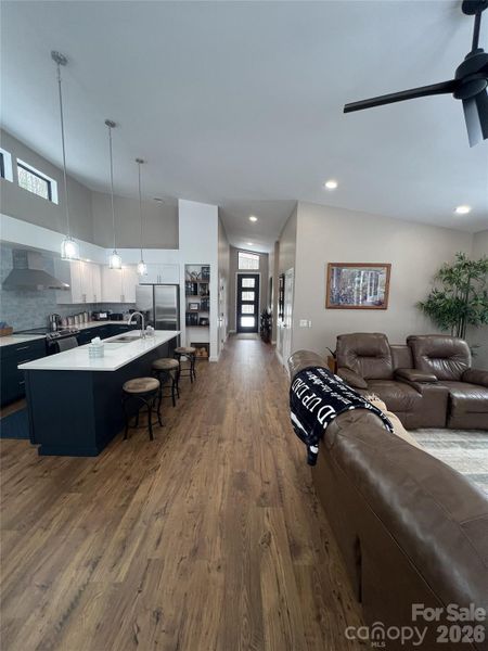 At back door looking at front door