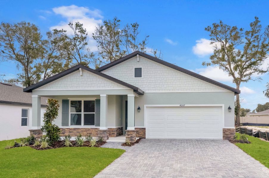 Representative exterior photo of a completed home built from the Lark by Hartizen Homes in Eden Crest Single Family Homes, Apopka, FL (Image 27).