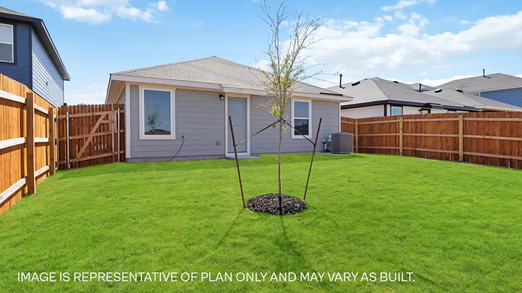 Exterior details and patio area of a home in Marigold, Kyle (Image 3).