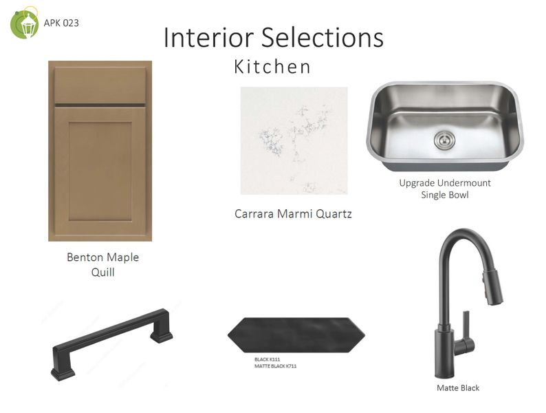 Kitchen Design Selections for The Ingram Townhome at Anderson Park