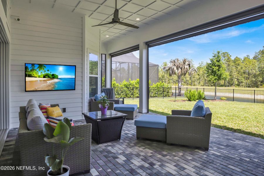 Exterior details and patio area of a home in Nocatee, Ponte Vedra (Image 4). Exterior details and patio area of a home in Nocatee, Ponte Vedra (Image 4).