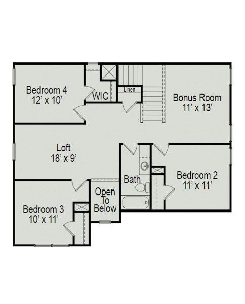 The Georgetown II Second Floorplan