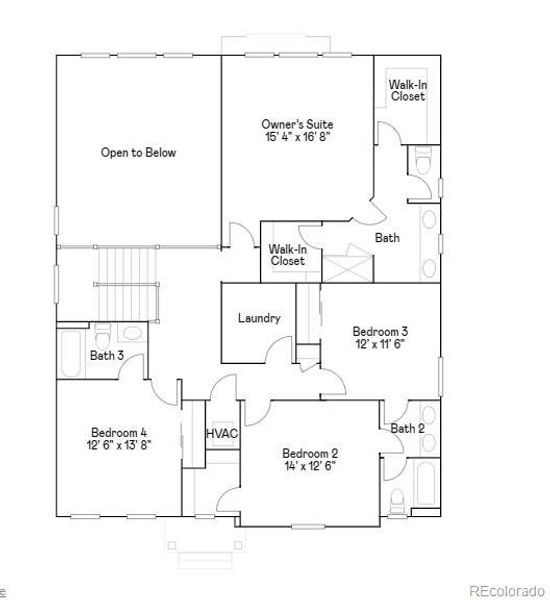 2D floor plan layout of this home in Willow Bend: The Monarch Collection, Thornton, CO (Image 3).