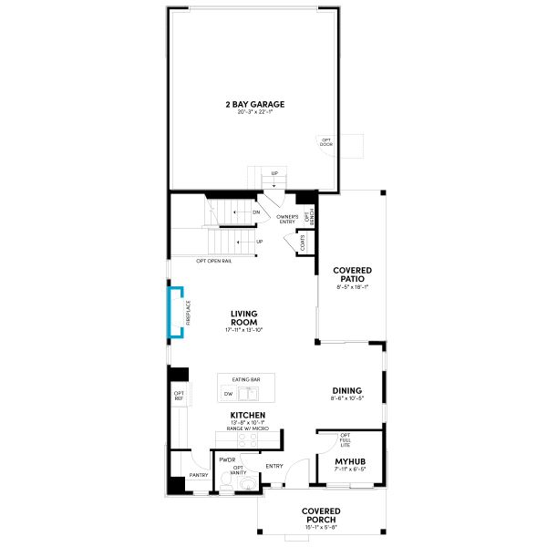 2D floor plan layout for the Spark Two by Brookfield Residential in Spark at Uplands, Westminster, CO (Image 4).