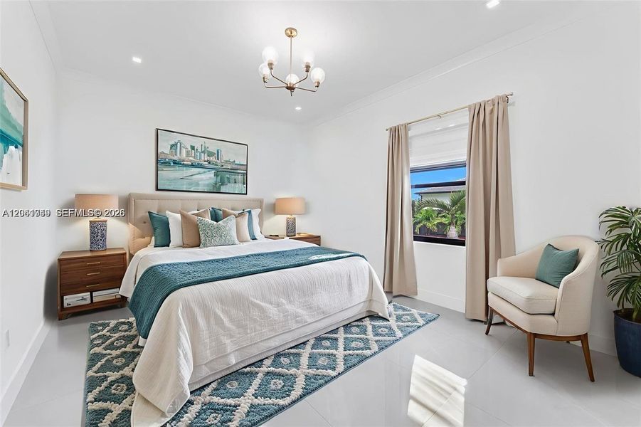 Furnished interior view inside a new home in , Miami (Image 9).