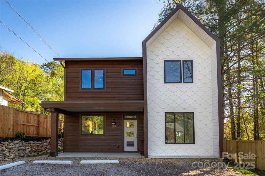 Exterior details and patio area of a home in , Asheville (Image 25). Exterior details and patio area of a home in , Asheville (Image 25).