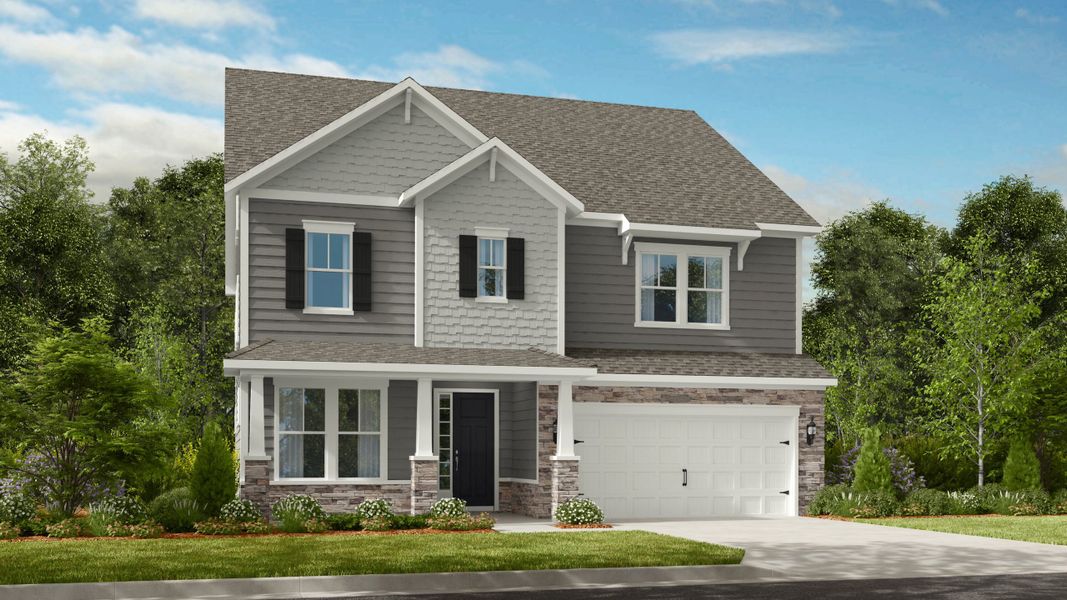 Representative exterior photo of a completed home built from the Leland by Taylor Morrison in Stafford at Langtree, Mooresville, NC (Image 23).