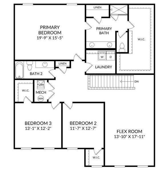 2D floor plan layout for the The Lambert by Stanley Martin Homes in Stratford, Denver, NC (Image 4). 2D floor plan layout for the The Lambert by Stanley Martin Homes in Stratford, Denver, NC (Image 4).