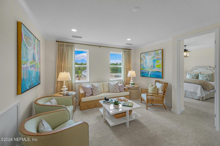 Furnished interior view inside a new home in Reflections at Nocatee, Ponte Vedra (Image 33). Furnished interior view inside a new home in Reflections at Nocatee, Ponte Vedra (Image 33).