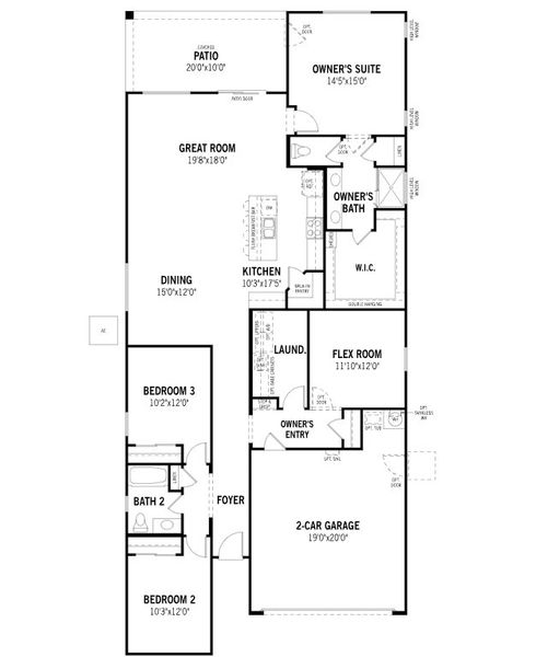 2D floor plan layout of this home in Tyler Ranch, Buckeye, AZ (Image 5). 2D floor plan layout of this home in Tyler Ranch, Buckeye, AZ (Image 5).