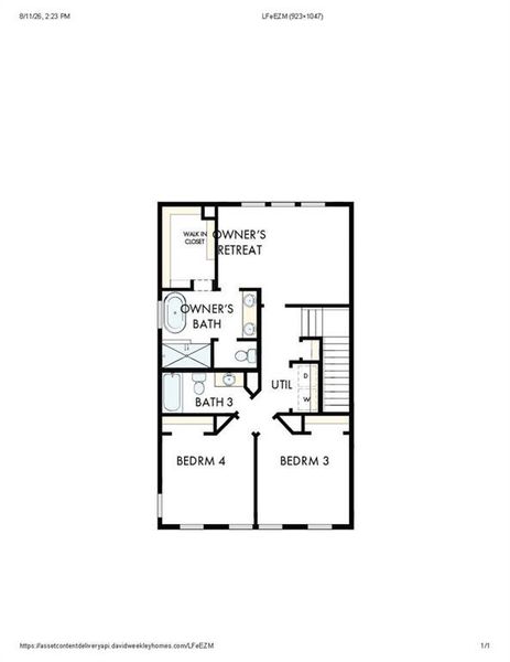 2D floor plan layout of this home in Celesta, Scottdale, GA (Image 5).