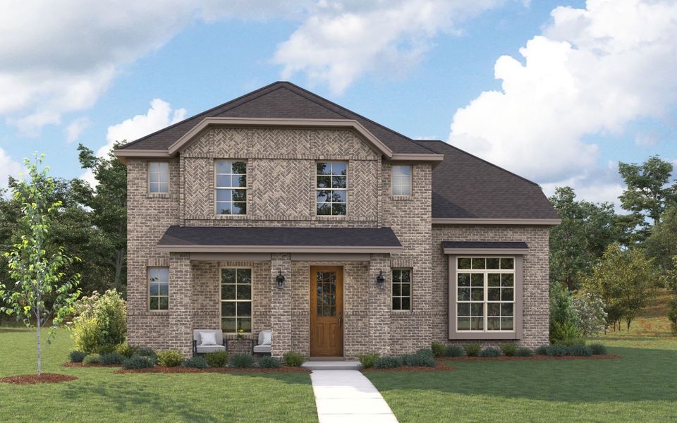Representative exterior photo of a completed home built from the Livingston by Mattamy Homes in Bridges at Preston Crossings, Gunter, TX (Image 15). Representative exterior photo of a completed home built from the Livingston by Mattamy Homes in Bridges at Preston Crossings, Gunter, TX (Image 15).