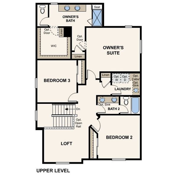 2D floor plan layout for the Langston by Century Communities in The Boulevard II Collection at Windler, Aurora, CO (Image 5).