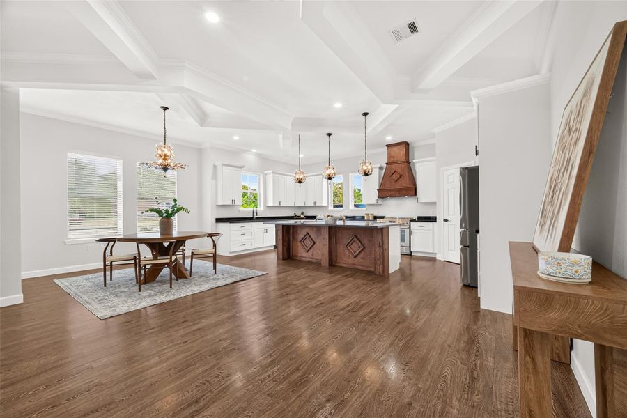 Thoughtfully designed kitchen with plenty of workspace and storage.