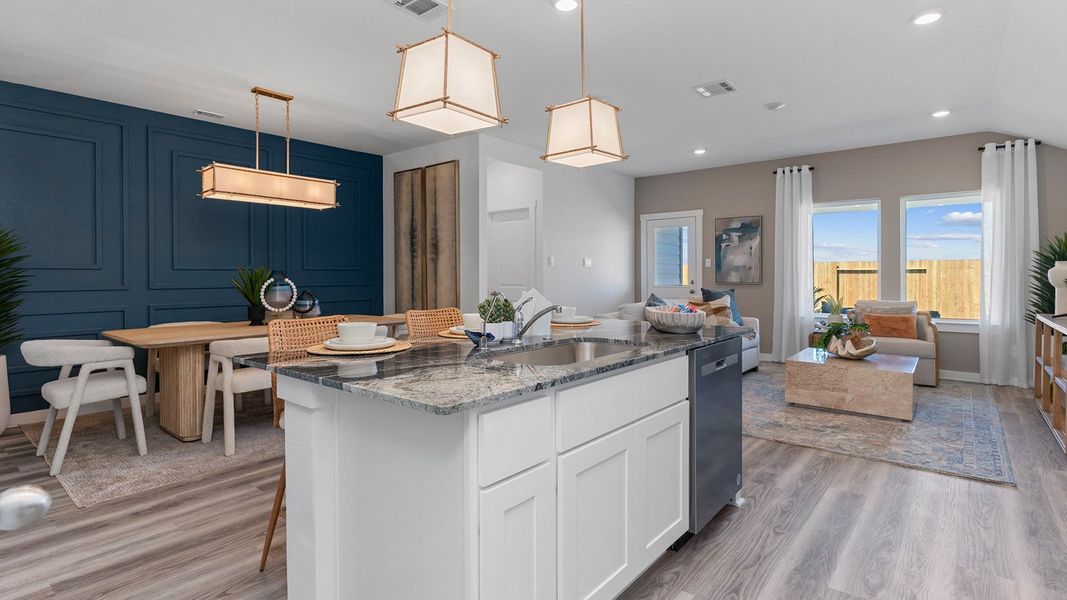 Furnished interior view inside a new home in Caldwell Crossing, Iowa Colony (Image 5).