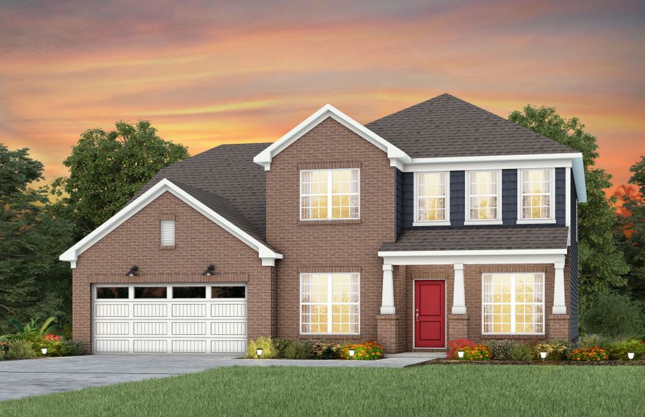 Front exterior of a new home in Forest Creek, Waxhaw, NC, highlighting curb appeal (Image 18).