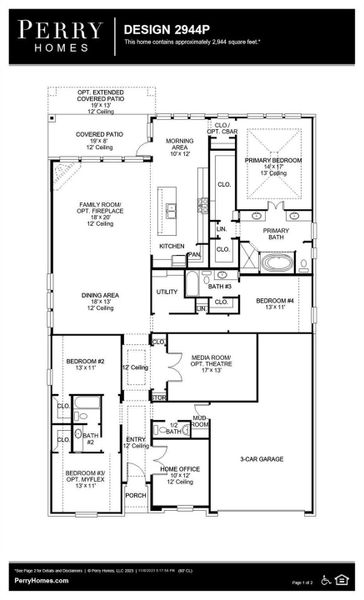 2D floor plan layout of this home in Audubon, Magnolia, TX (Image 5).