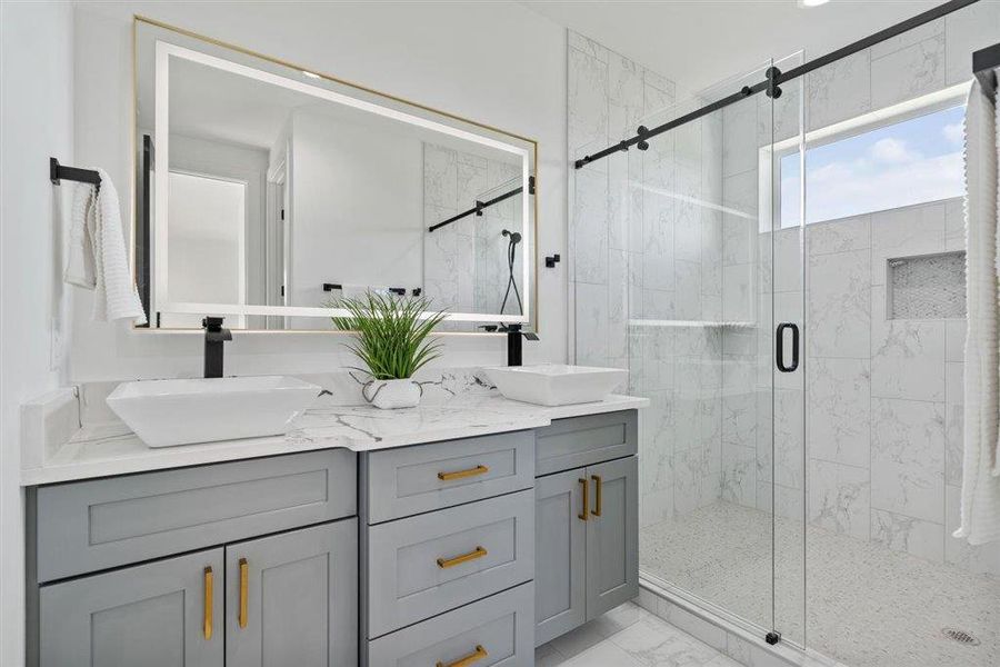 Furnished interior view inside a new home in , Manor (Image 13).