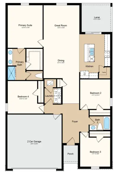 2D floor plan layout of this home in Palm Wind, Hudson, FL (Image 2). 2D floor plan layout of this home in Palm Wind, Hudson, FL (Image 2).