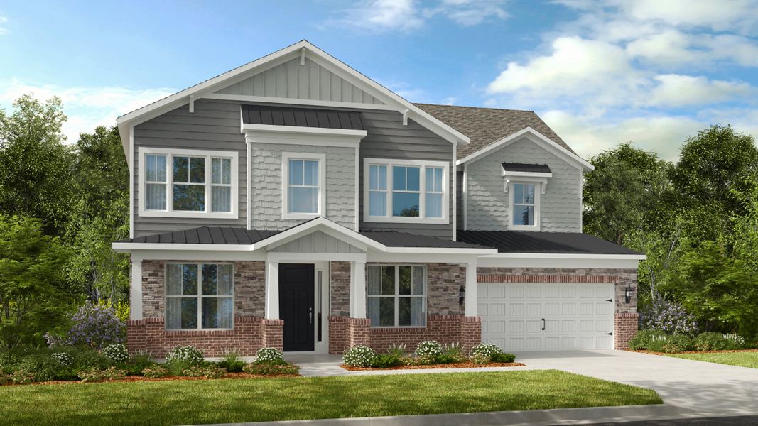 Representative exterior photo of a completed home built from the Essex II by Taylor Morrison in Walden Woodlands, Huntersville, NC (Image 18).