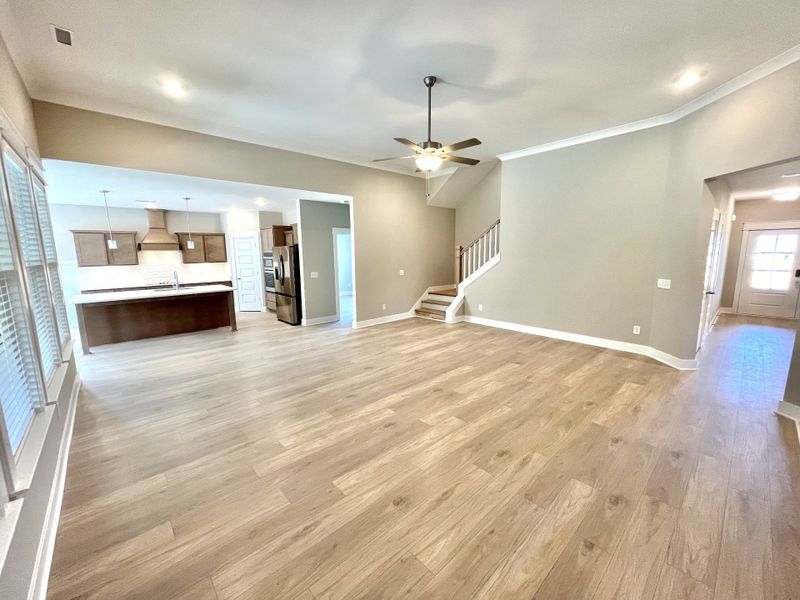 Another look back showing wood staircase
