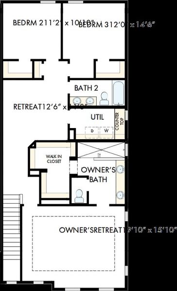 2D floor plan layout of this home in Ridgeline Towns, McKinney, TX (Image 3). 2D floor plan layout of this home in Ridgeline Towns, McKinney, TX (Image 3).