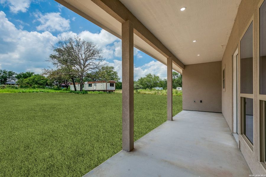 Exterior details and patio area of a home in , Lytle (Image 4). Exterior details and patio area of a home in , Lytle (Image 4).