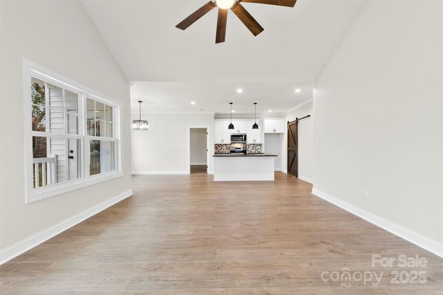 Vaulted Ceiling in Living Room