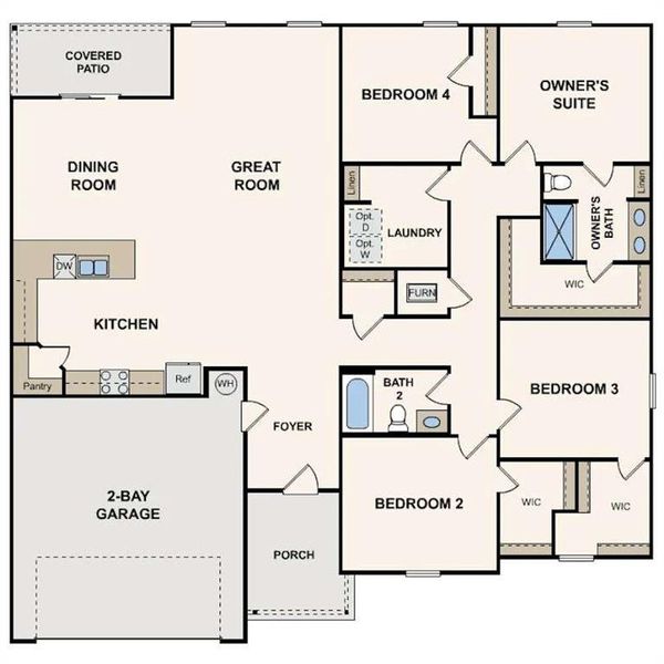 2D floor plan layout of this home in Southfield, Bonaire, GA (Image 2).