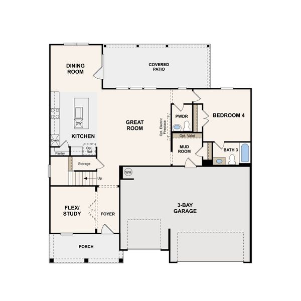 2D floor plan layout of this home in Slatewood, Murfreesboro, TN (Image 3).